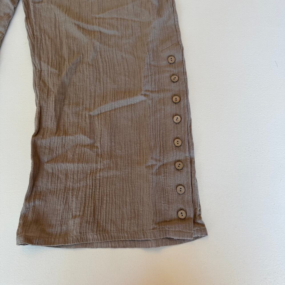 Soft Surroundings New Oceo Gauze Wide Leg Elastic Waist Pants Pebble Taupe PXL - Picture 6 of 8